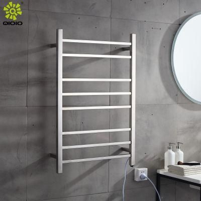 Jiangmen Factory Bathroom Accessories 304 Stainless Steel Square Wall Mounted Heated Towel Rack