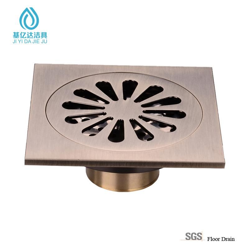 Bronze Square Bathroom and Kitchen Brass Floor Drain