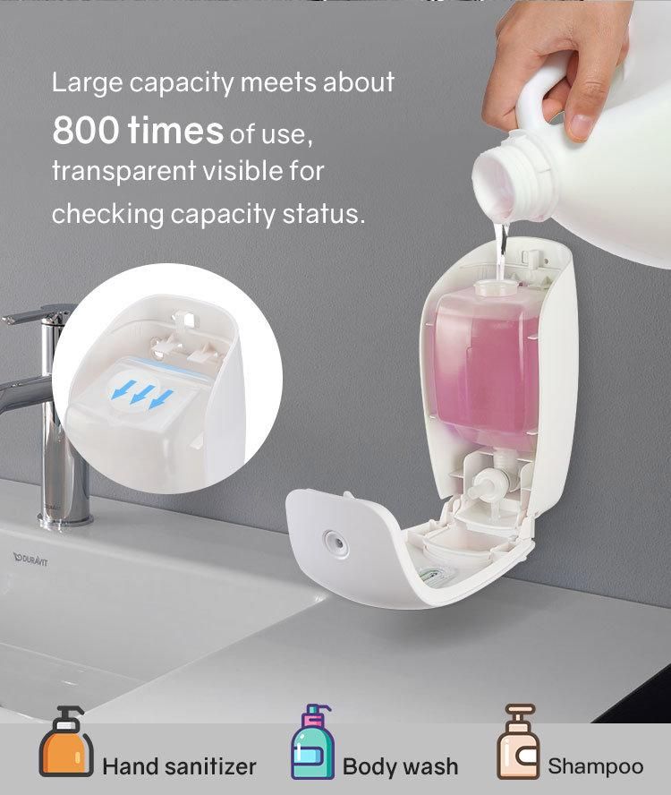 Big Volume Hand Operated Wall Mounted Liquid Soap Dispenser with Transparent Window for Office Building