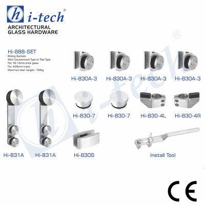 Hi-888set Shower Frameless Enclosure Fitting Accoessories Barn Glass Sliding Door Hardware System for Bathroom