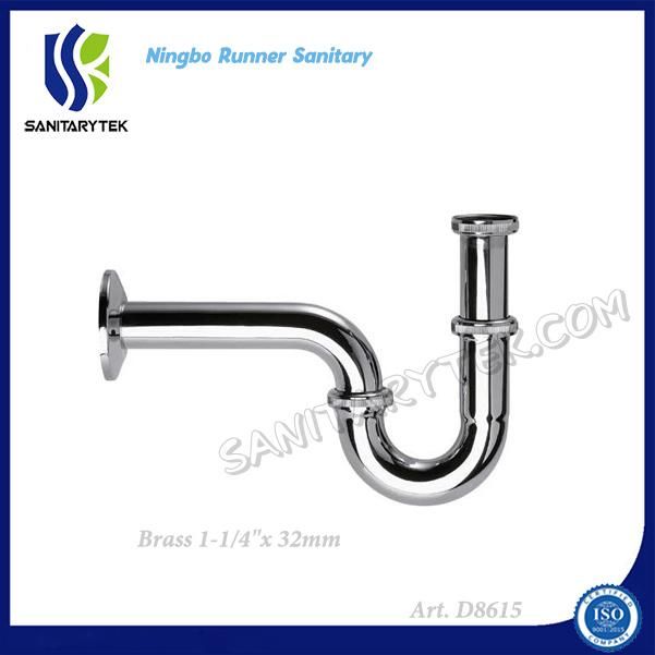 1-1/2” Brass Tubular P-Trap Without Cleanout (D8601)