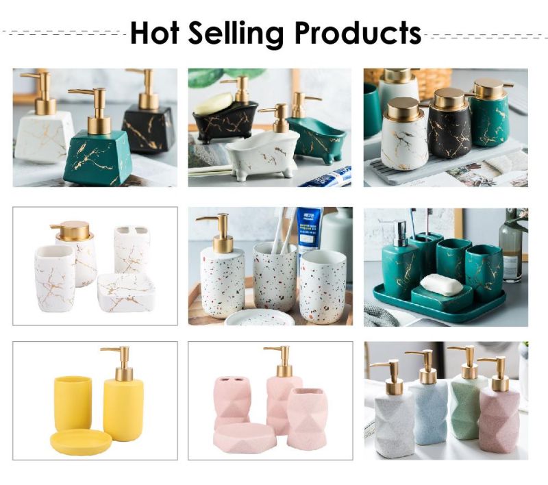 High End Glaze Ceramic Porcelain Pint Jar Soap Dispenser with Pump for Oil Lotion Soap