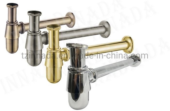 Siphon Syfon Siphone Strainer Golden Finish 1"1/4 Brass Bottle Trap with Pipe for Wash Basin ND003-G