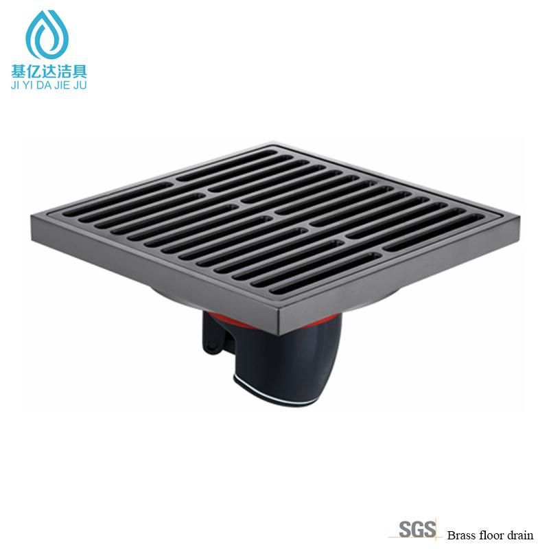 Hot Selliing Gun Ash Square Floor Drainer Bathroom Shower Drainer Brass Shower Waste Floor Drain Clean Room Floor Drain Dual Floor Drain Jyd4090d