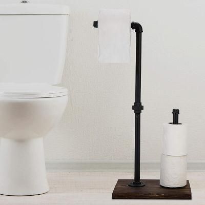 New Design Metal Wooden Wall Mounted Toilet Tissue Roll Hanger