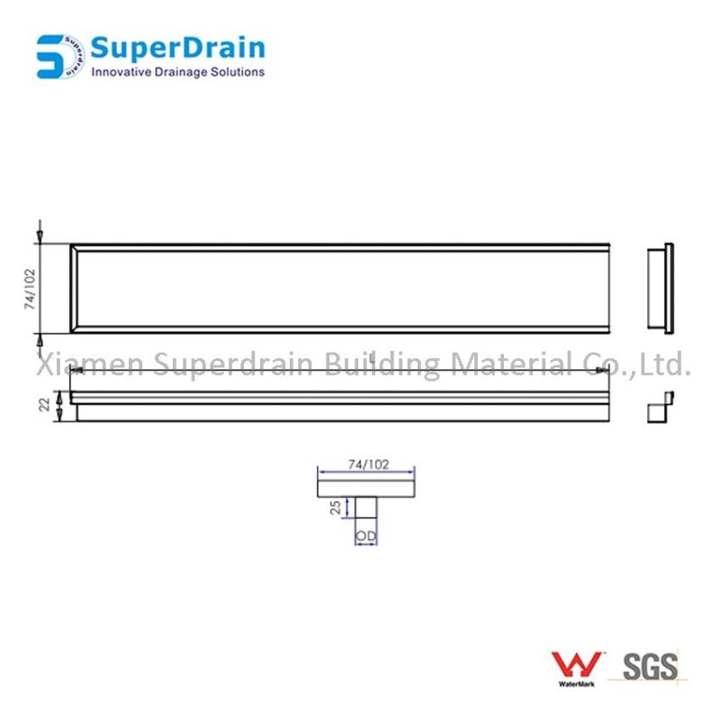 Bathroom Accessories Long Rectangle Linear Bathroom Floor Drain