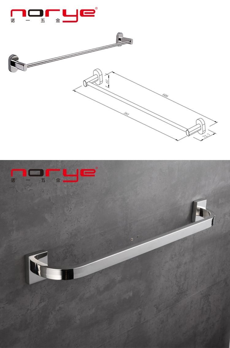 Bathroom Accessories Towel Rack Wall Mounted Single Rail Bathroom Towel Rack Stainless Steel