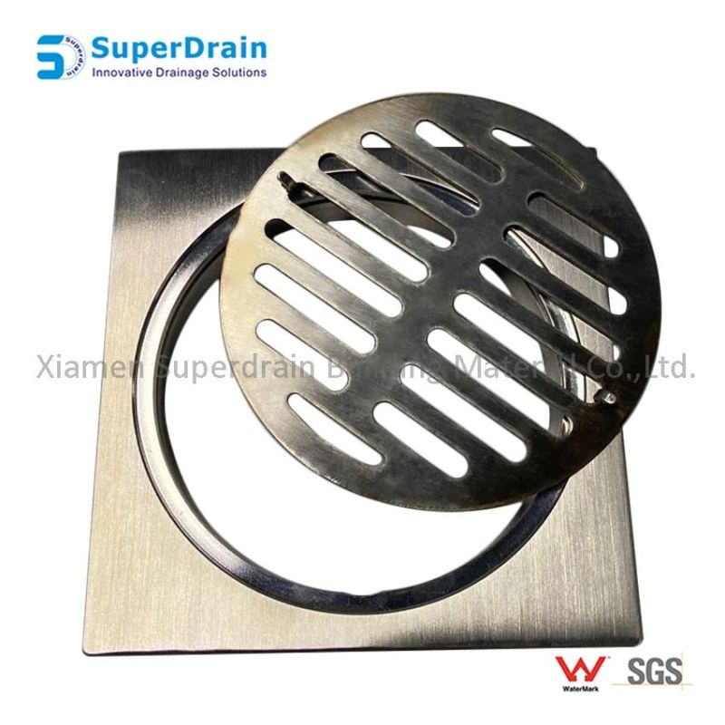 SUS 304 Tile Insert Invisible Square Shower Floor Drain