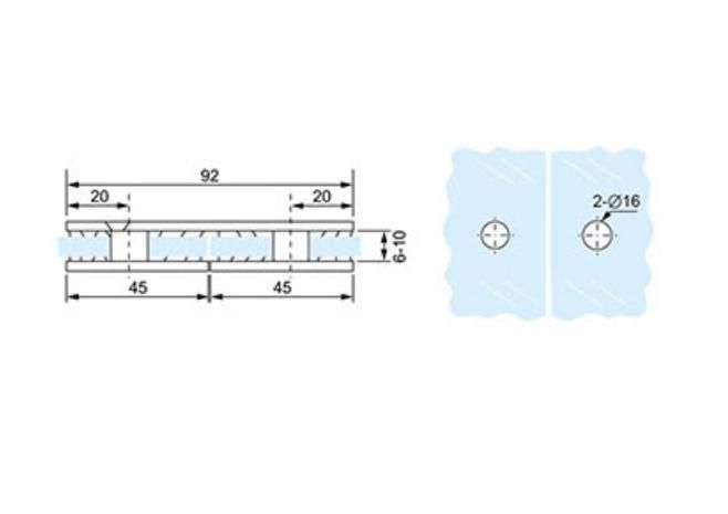 Brass Sanitary Ware Accessories 180 Degree Glass Door Hinge of Hardware Accessories