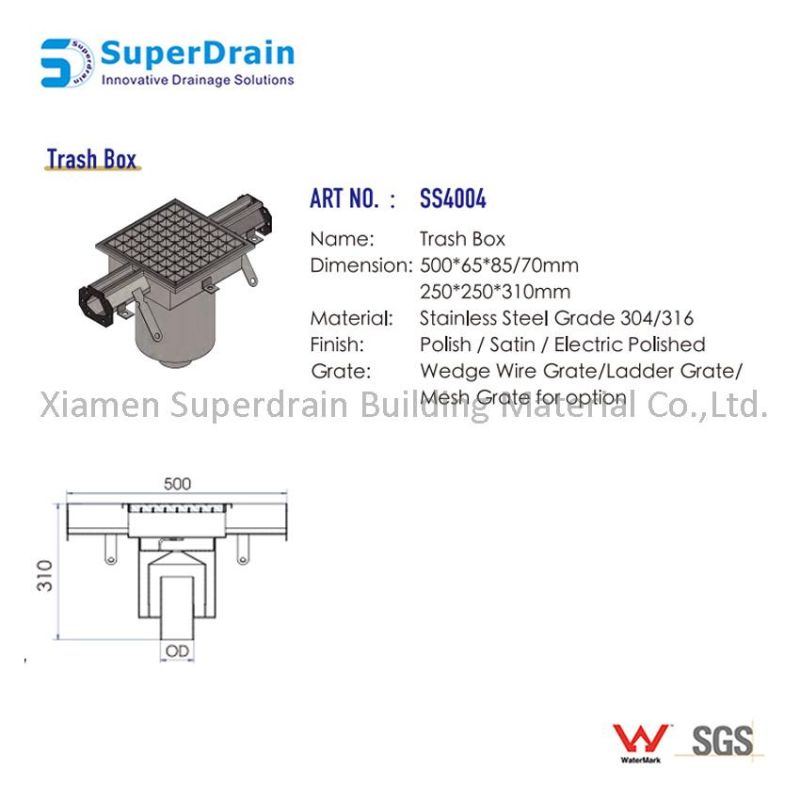 China Ss Trench Drain Shower Slot Drainage Kit