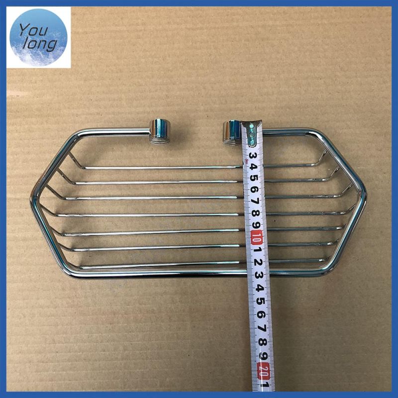 Stainless Steel Wire Shower Shelf Chrome Bathroom Rectangle Basket