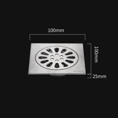Bathroom Floor Drain 201 Stainless Steel Floor Drain 10*10 Square Project 2cm Floor Drain