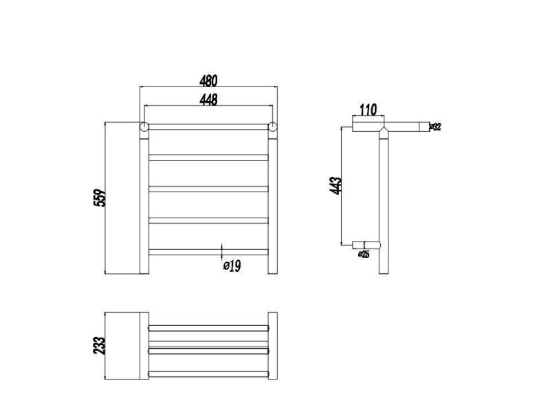 Heated Towel Rack, Stainless Steel Electric Towel Warmer Wall-Mounted for Bathroom