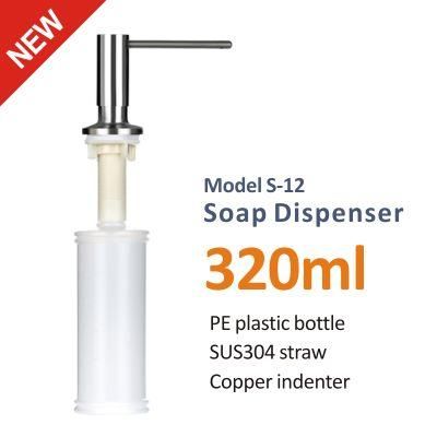 Hotel Kitchen Sinks Stainless Steel Liquid Soap Dispenser Hand Sanitizer Manual Foam Soap Dispenser with Plastic Bottle