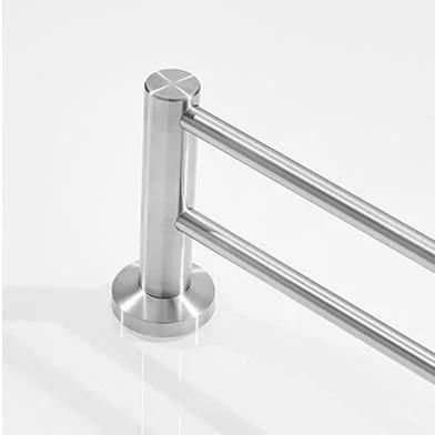 SUS304 Stainless Steel Bathroom Kitchen Towel Holder Big Round Base Double Towel Bar