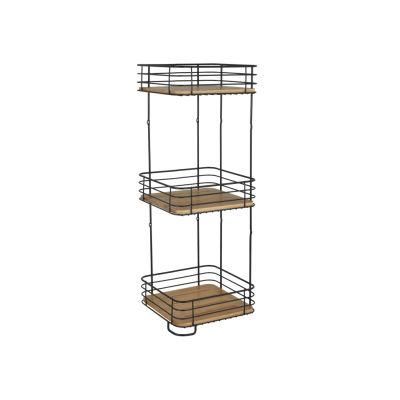 3 Tier Metal Wall Mounted Bamboo Hanging Bathroom Storage Shelf Shower Caddy