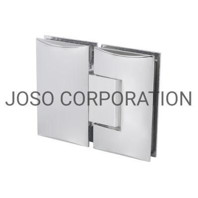 180 Degree Brass Hinge Bathroom Fitting Bright Chrome Glass to Glass Hinge