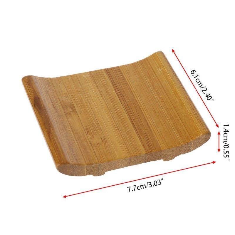 Bamboo Wood Soap Holder Dish Bathroom Shower Plate Stand Storage Rack Box Tray Bt-6202