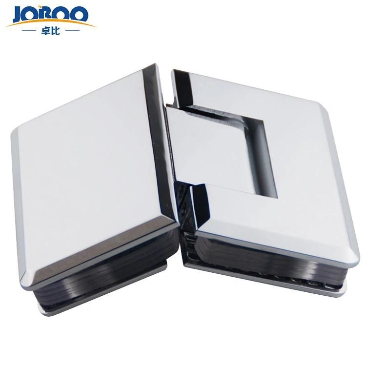 Joboo Zb540 Obligation Customizable Chrome Satin Brass Glass Mount 135 Degree Tempered Glass Door Hinges Connector Bathroom Accessories