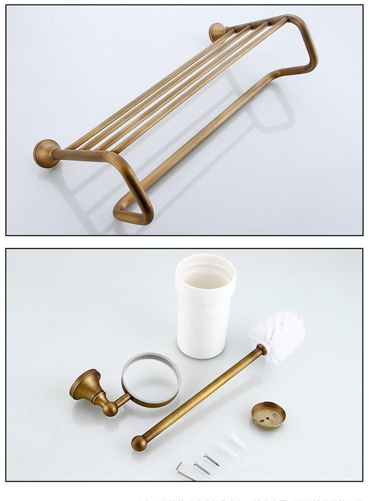 Antique Brass Bath Wall China Factory Vintage Hotel Towel Rack Towel Holder Set