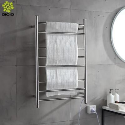 Jiangmen Factory Bathroom Accessories 304 Stainless Steel Hotel Wall Mount Heated Towel Rack