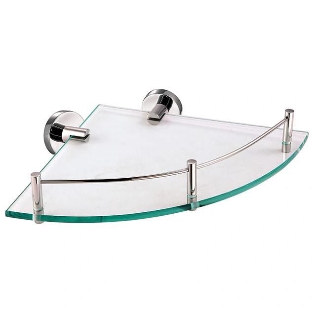 SUS34 Corner Glass Shelf for Bathroom Storage