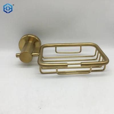 Golden Stainless Steel Wall Mounted Draining Soap Dish Soap Basket