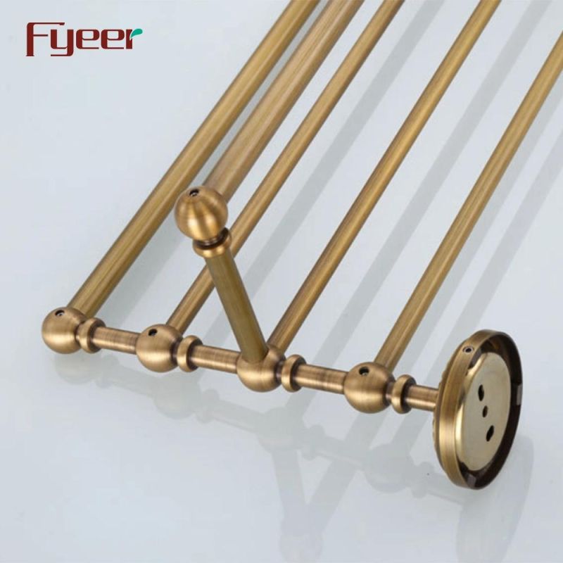 Fyeer Bathroom Accessory Antique Brass Towel Rack