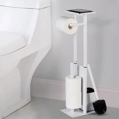 High Quality Bathroom Waterproof Stainless Steel Toilet Paper Holder with Standing Toilet Brush Holder