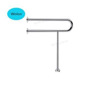 Wall Mounted Stainless Steel Rubber Paint Matt Black Safety Grab Bar with Basket for Bathroom