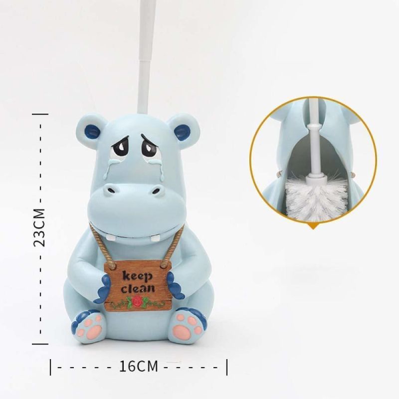 Creative Bathroom Toilet Storage Toilet Brush Holder Home Resin Accessories Floor Decoration Cute Cow Animal Decorations