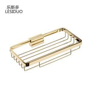 Wall Mounted Gold Plated Bathroom Basket