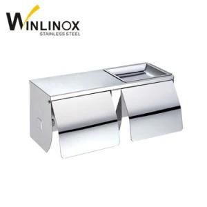 Bathroom Accessories Horizontal Double Stainless Steel Toilet Paper Holder