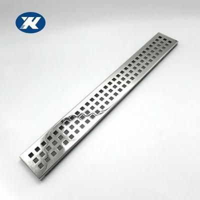 with Removable SUS 304 Stainless Steel Linear Square Hole Cover Grid Bathroom Grate Shower Long Floor Drain