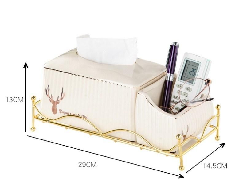 Creative Storage Box, Tissue Box Set, Home Decoration Printable Logo Ice Crack Ceramics Cosmetic Box