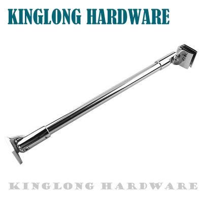 New Design Stainless Steel Bathroom Fitting Adjustable Length Glass to Wall Fixed Bar/Clip Shower Room Support Rod