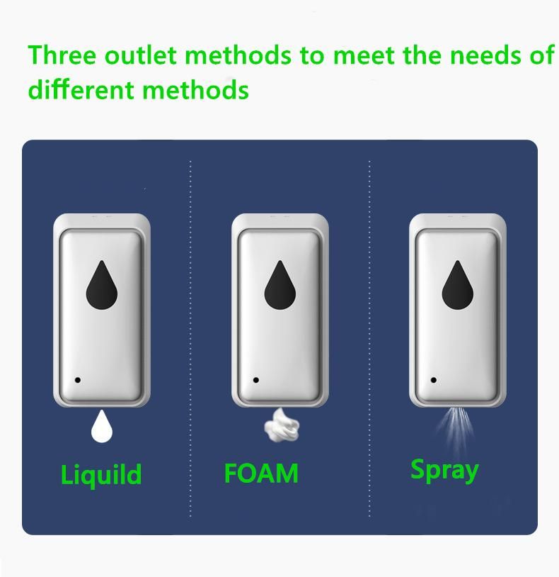 Large Capacity Public Occasions Touch Free Sanitizer Liquid Electric Foam Smart Spray Alcohol Foam Gel Automatic Sensor Soap Dispenser Wall Mounted