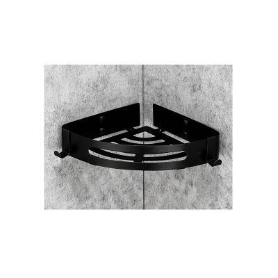 Punch-Free 304 Stainless Steel Bathroom Wall Hanging Storage Rack Matte Black Bathroom Shelf