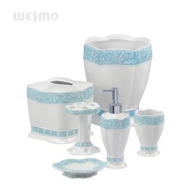 Blue Edge Porcelain Bath Set Bathroom Accessories
