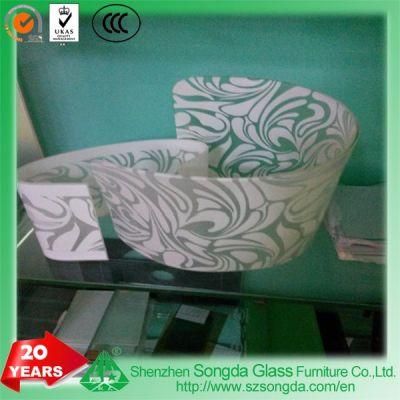 5-8mm Clear Bent Glass by Pattern Silkscreen for Decorating