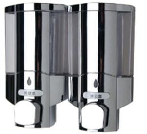 High Quality 400ml * 2 Chrome Plastic Public Soap Dispenser