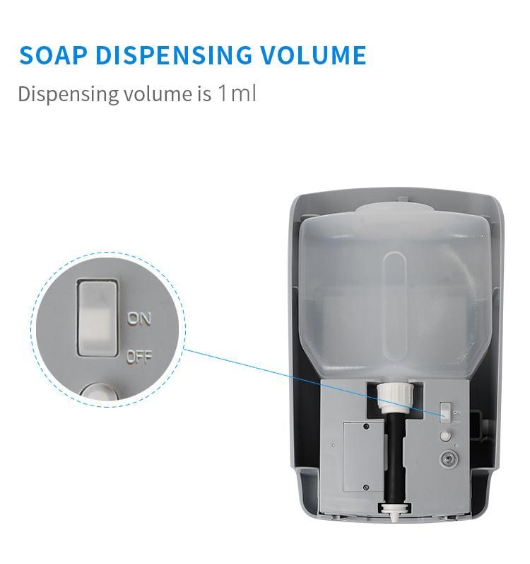 Large Capacity 1000ml Automatic Toilet Soap Dispenser
