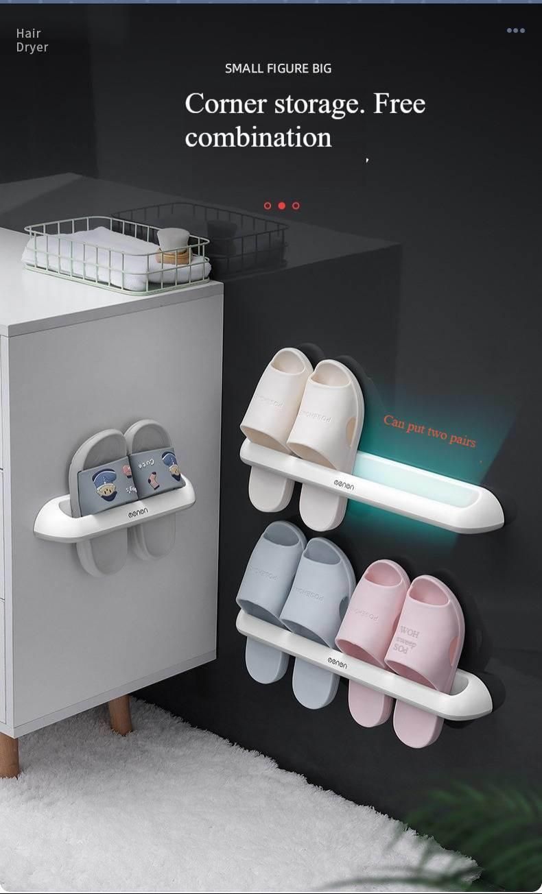 Bathroom Punching Free Wall-Mounted Slipper Storage Rack