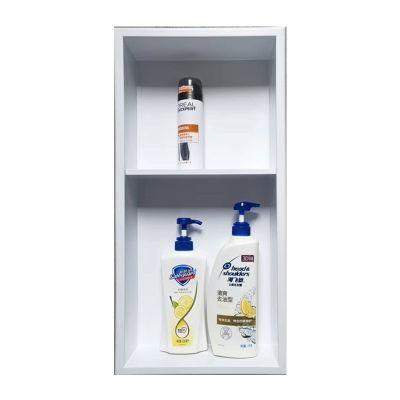 Matte White Shower Niche Powder Stainless Steel Wall-Recessed Shower Shelf