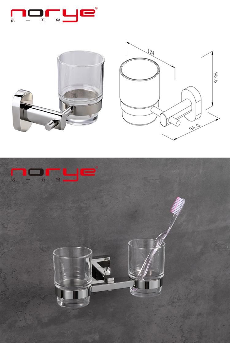 Bathroom Accessories Toothbrush Cup Holder Wall Mount Steel Stainless for Hotel Shower Room