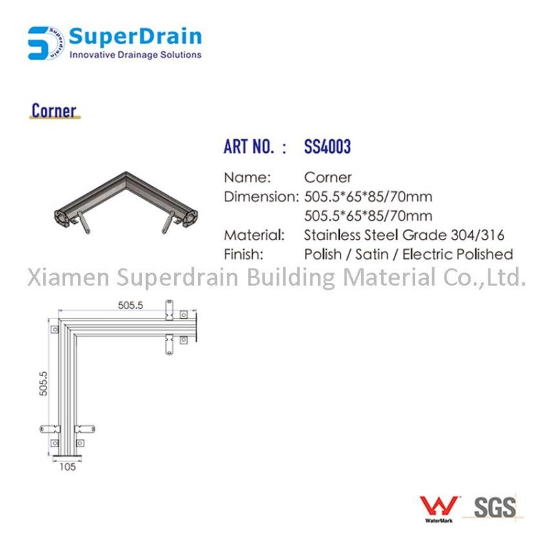 China Ss Trench Drain Shower Slot Drainage Kit