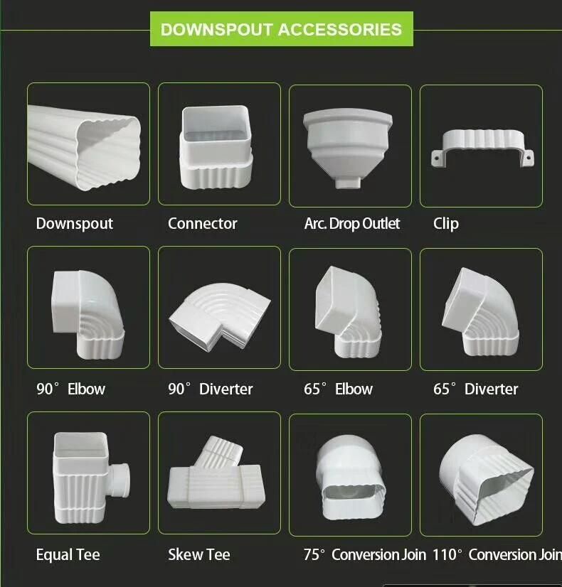 Lowes Building Material / Leaf Gutter Guards Made in China PVC Gutters