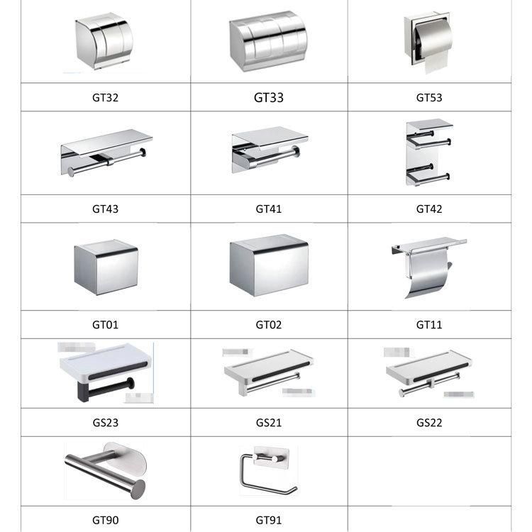 304 Stainless Steel Wholesale Toilet Tissue Roll Paper Box Holder in Bathroom Accessories Toilet Paper Holder Shower Stand