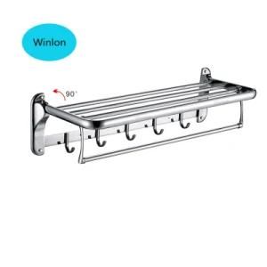 New Design and Stainless Steel Foldable Towel Rack with Hooks
