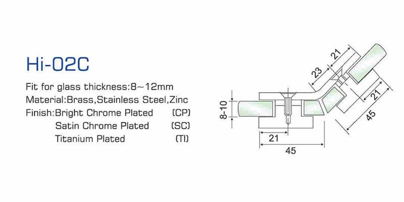 Hi-02c 135 Degree Hot Selling Glass Clip Aaaceeory for Frameless Bathroom